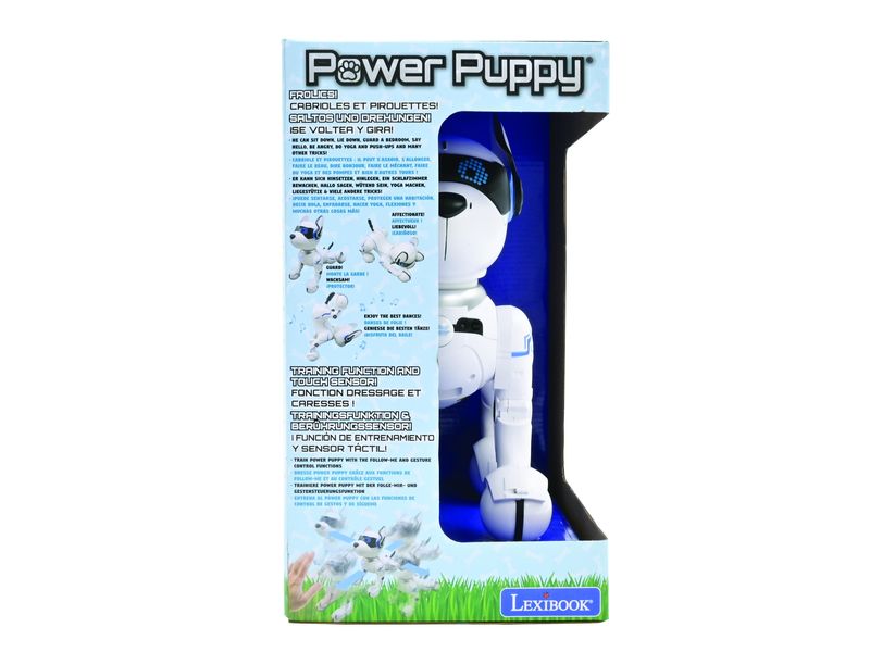 Lexibook Power Puppy Roboterhund mit Fernbedienung Programmierbarer, taktiler Roboterhund mit Wissen