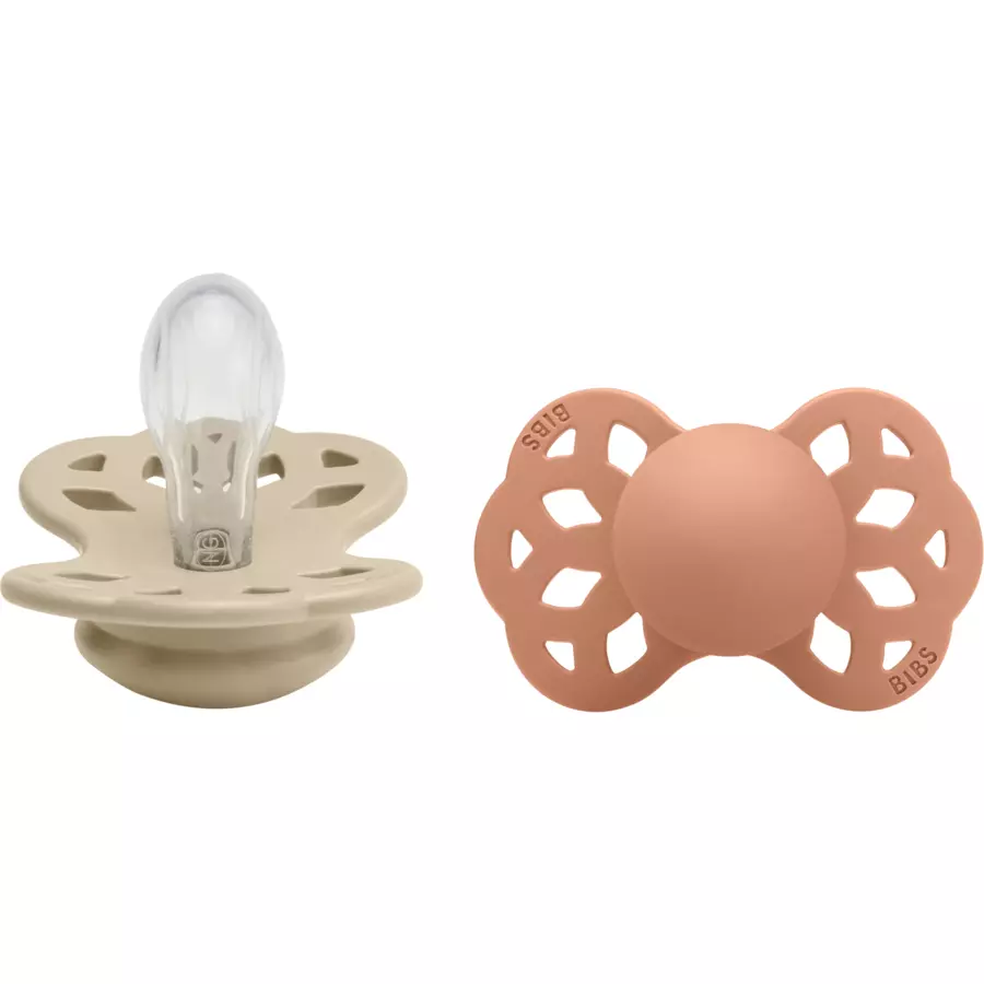 BIBS® Schnuller Infinity symmetrischer Sauger 0-6 Monate VanillaPeach 2 Stk.
