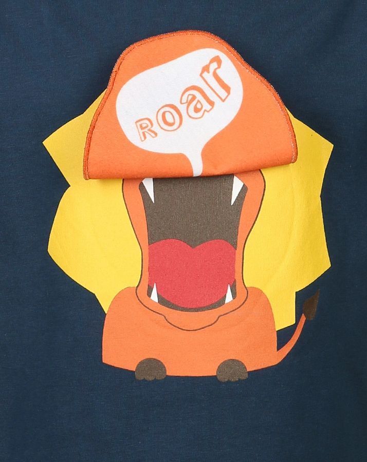 T-Shirt LÖWE mit Klappe in dunkelblau