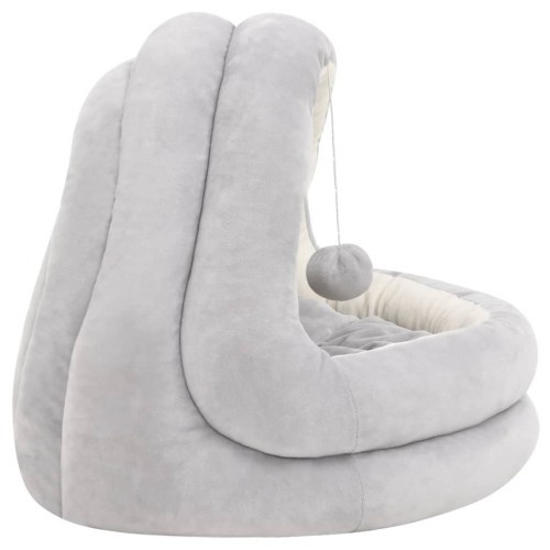 Cama redonda cinza para gatos Vidaxl