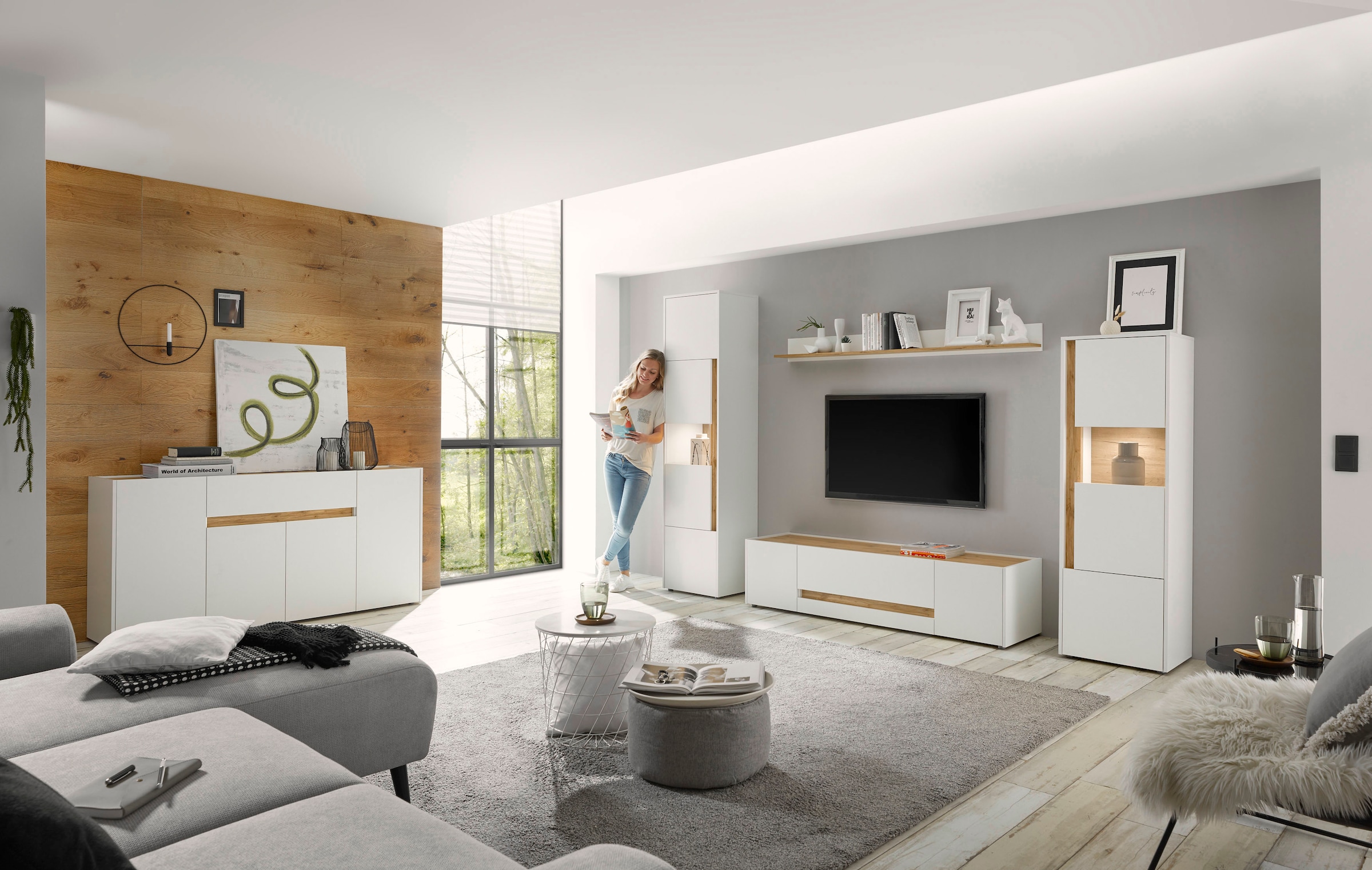 INOSIGN Wohnwand »City/Giron, moderne Anbauwand, Komplettset in vielen Farben verfügbar« Set, 4 Stk. tlg.