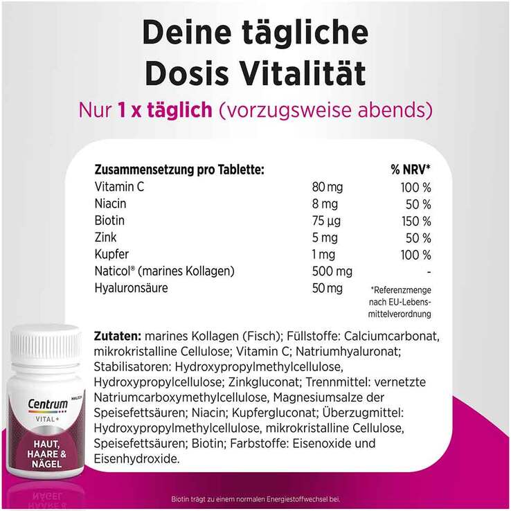 Centrum Vital + Haut Haare & Nägel Tabletten, 30 St