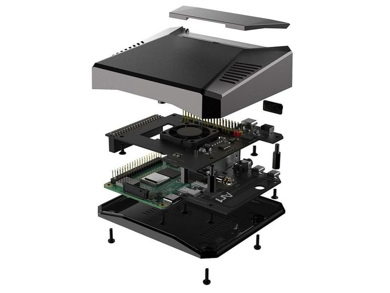HutoPi Starter Kit MiniPC Switcher Raspberry Pi 4, 4 GB, 25 Mini-PC Set auf Raspberry Pi 4 Model B Basis