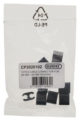 Boite de 10 Clips Duo Elvedes Noir 4.1 mm
