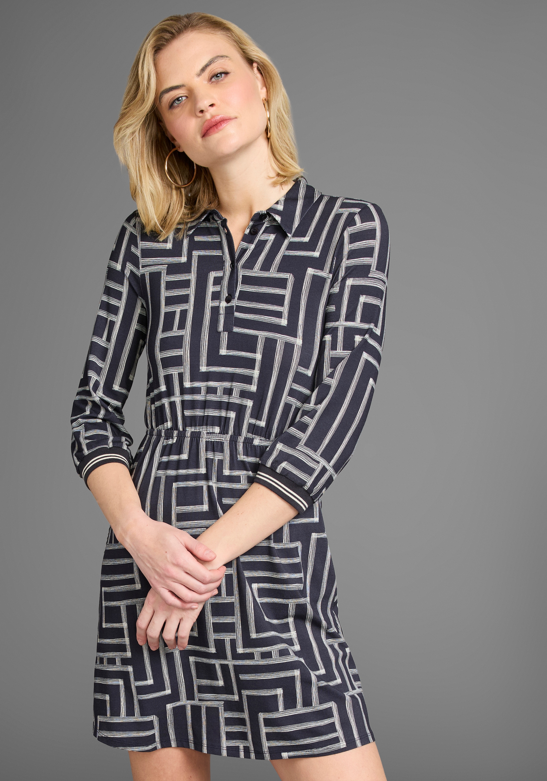 Laura Scott Polokleid mit Grafik-Print