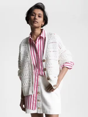 Cardigã Tommy Hilfiger x Vacation em crochê com decote em V