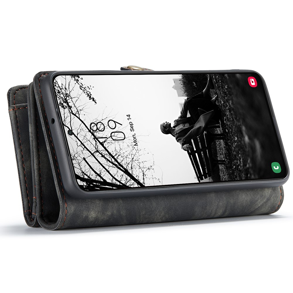 Samsung Galaxy S22 5G 2in1 Leder Tasche   Magnet Hardcase Karten Etui - Schwarz