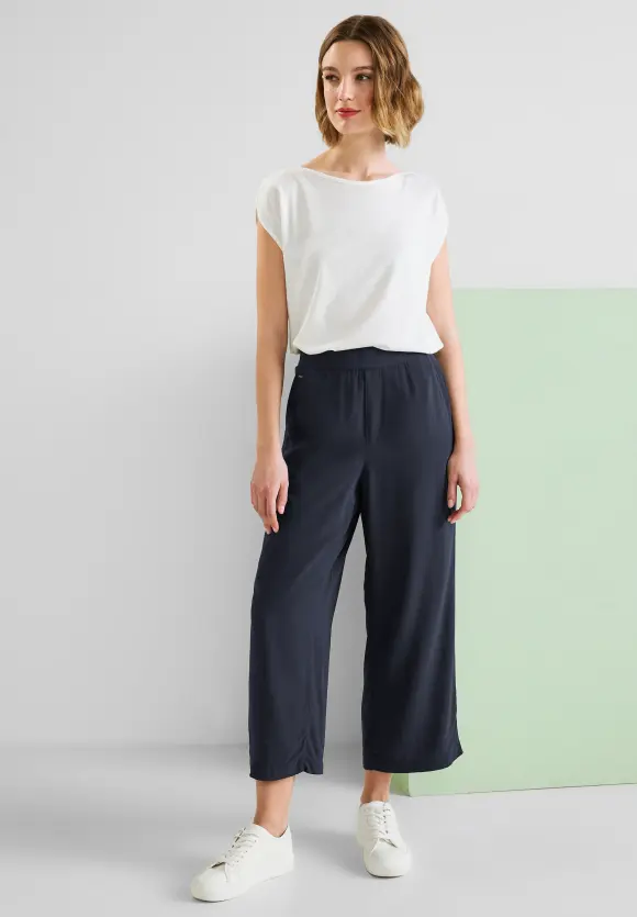 Viskose Loose Fit Hose - deep blue