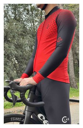 Maillot Manches Longues ORDINO Dot Rouge/Noir