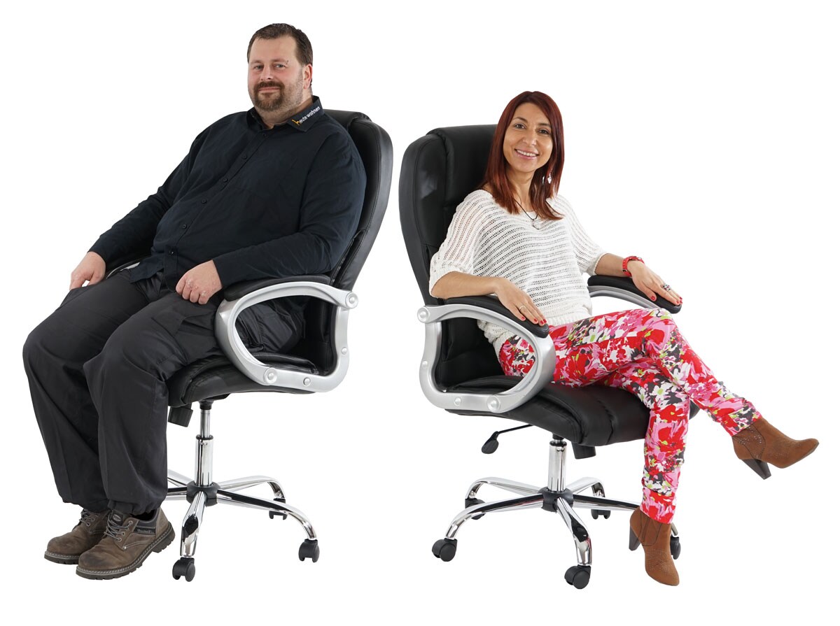 Profi-Bürostuhl Chicago XXL Chefsessel Drehstuhl Us-Version, 150kg belastbar, Kunstleder schwarz