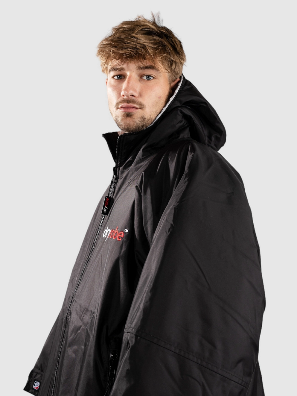 Dryrobe Advance Large Long Sleeve Surf Poncho black grey
