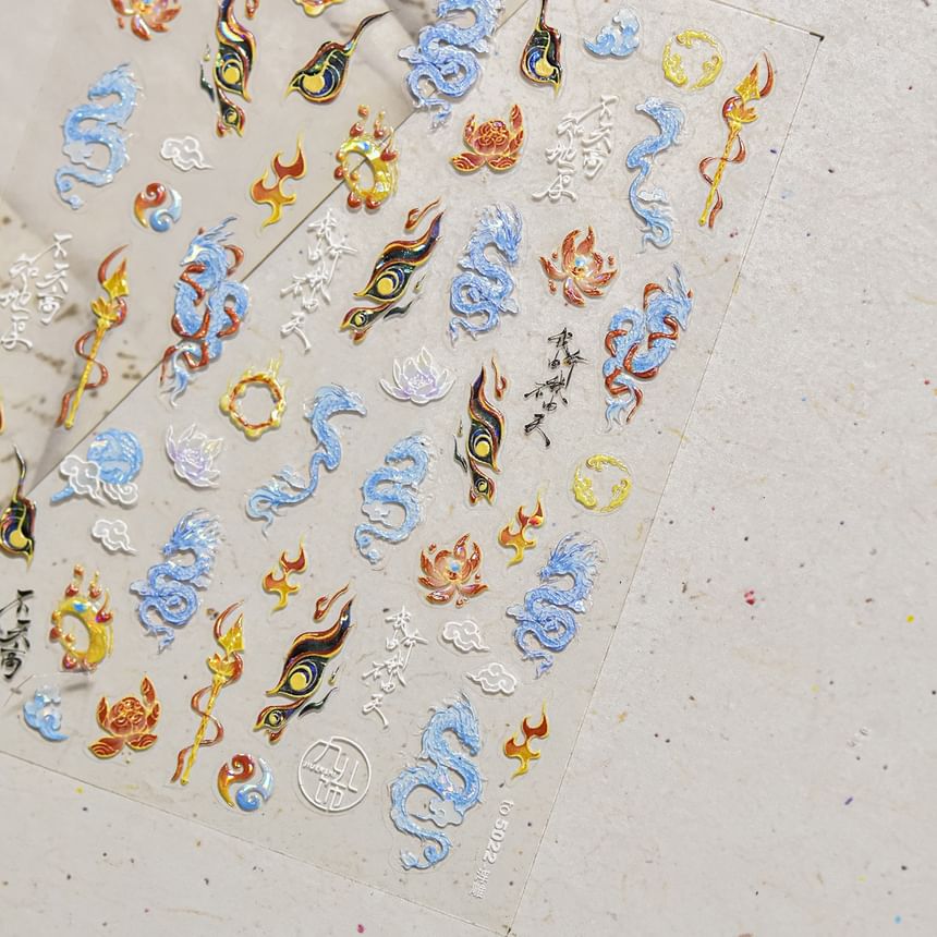 dainlili - Lotus Nail Art Stickers