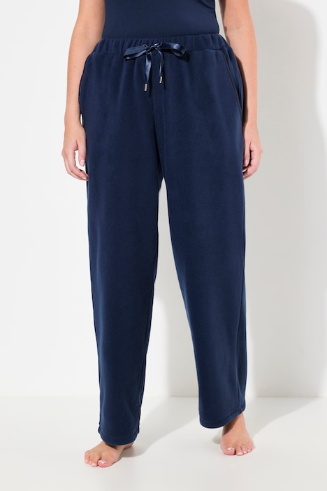 Loungewear-Fleecehose, gerades Bein, Elastikbund