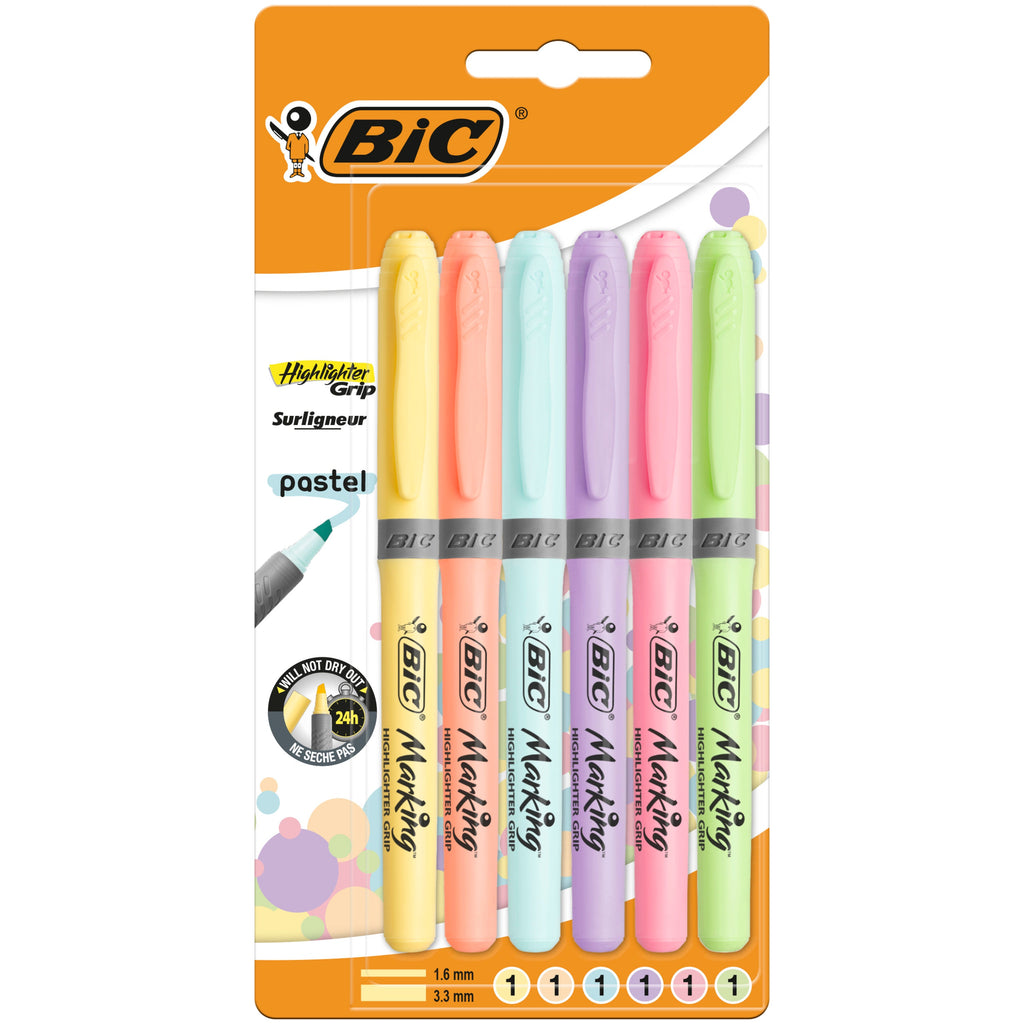 Marcadores Pastel 6 unidades Bic