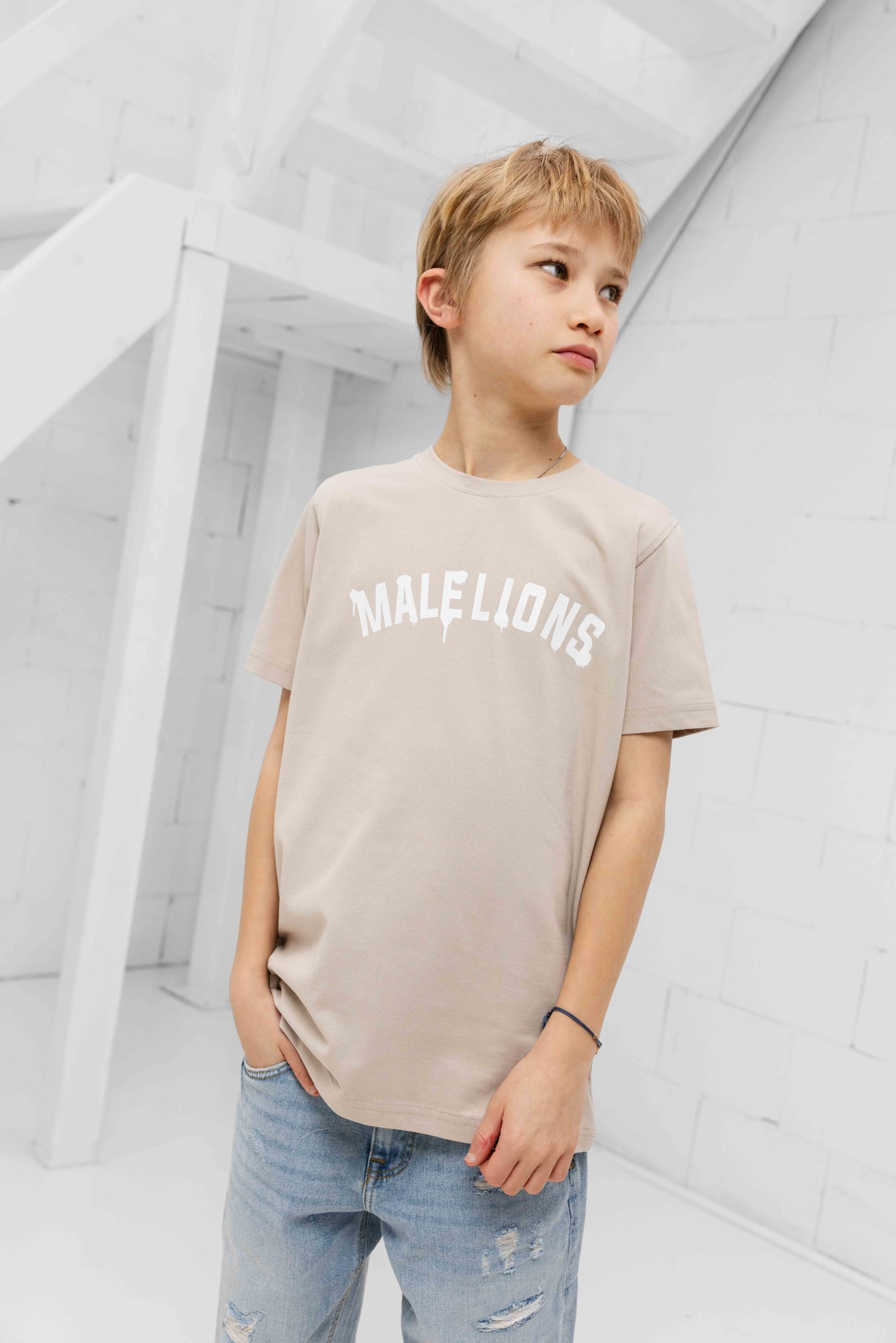Malelions Paint T-Shirt Kids Beige