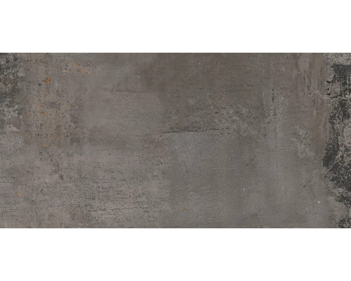 Porseleinen terrastegel Metallic Steel Black gerectificeerde rand 120 x 60 x 2 cm