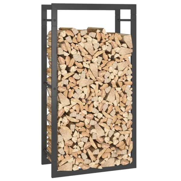 vidaXL Vedstativ matt svart 50x28x94 cm stål