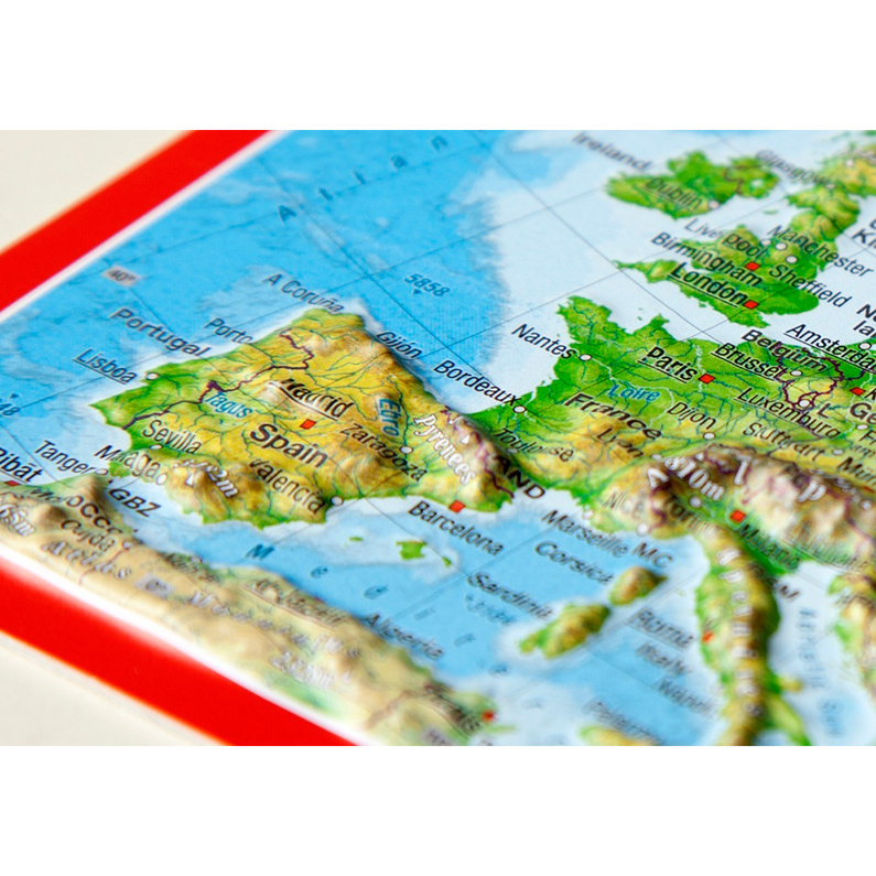 Georelief 3D Reliefpostkarte Europa