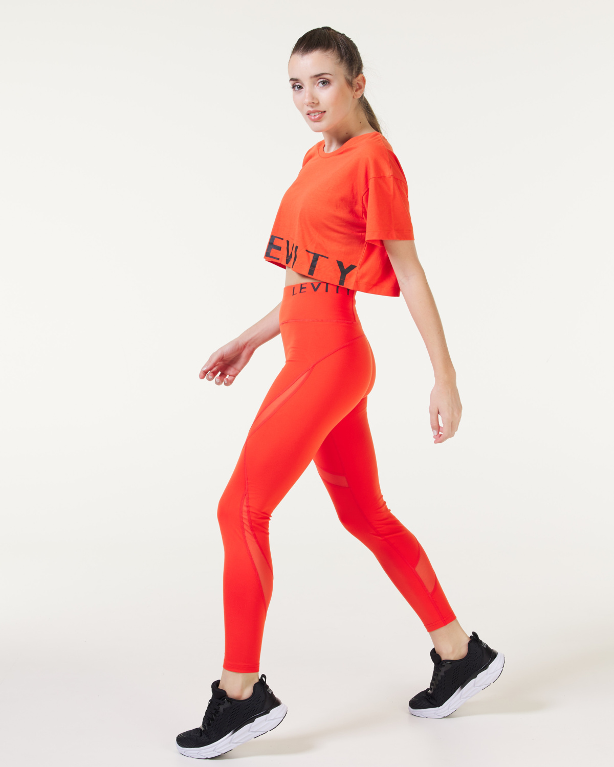 LEVITY Sphere Logo Tights Red Fiesta