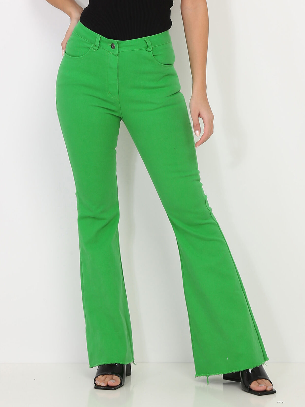 Jeans flare stretch- Vert