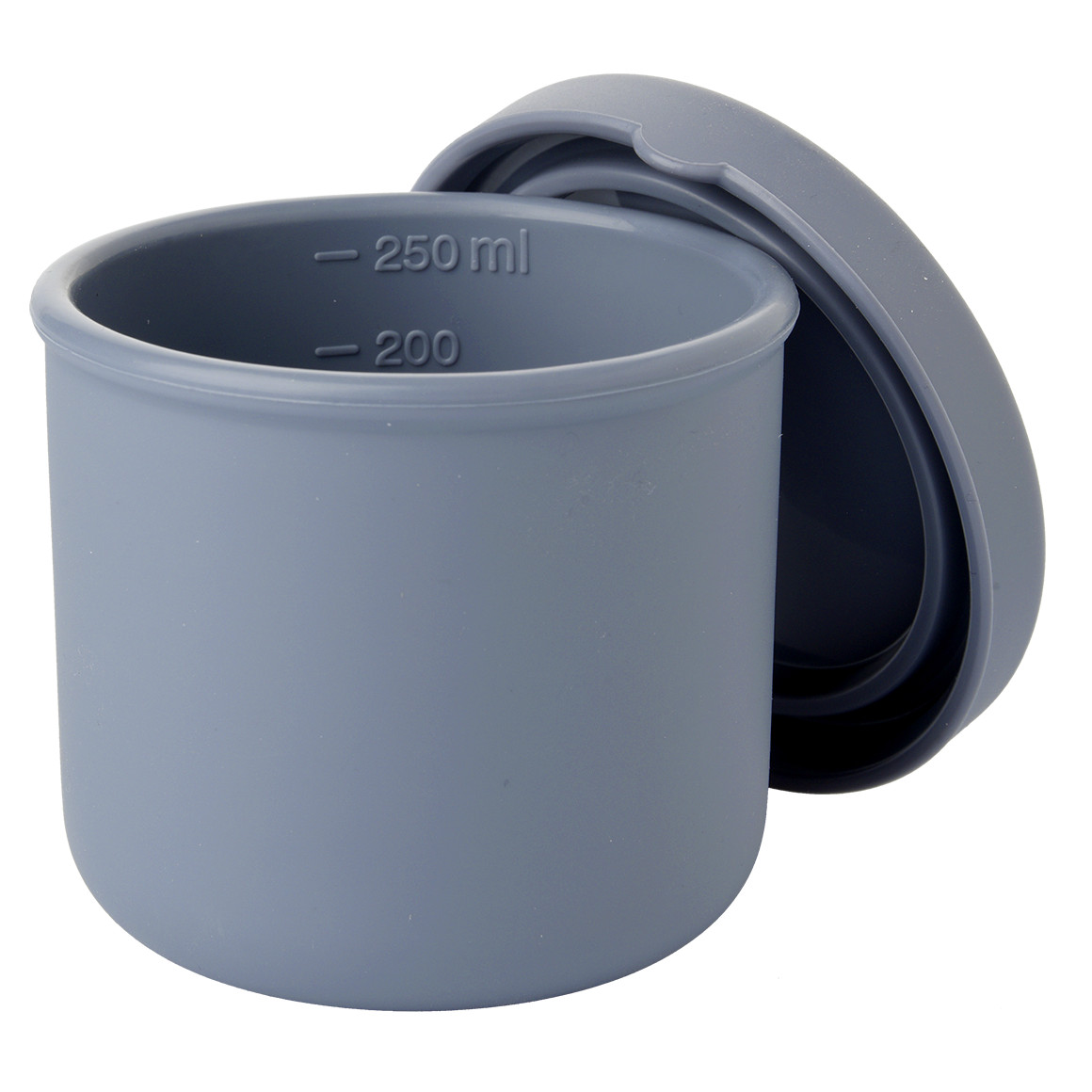 Topomini Pure Collection Kleine Silikon-Dose mit Deckel blaugrau