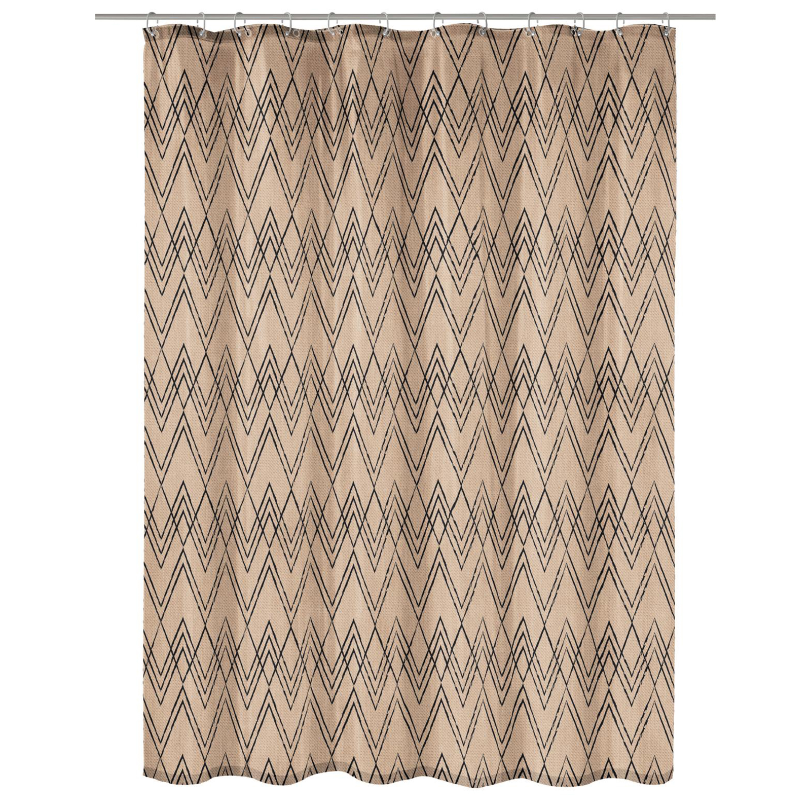 Kleine Wolke Duschvorhang - taupe - Zick-Zack - 180x200 cm
