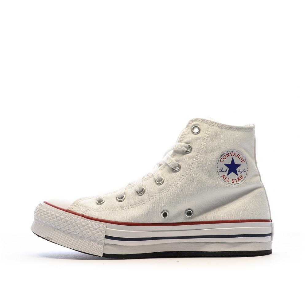 Converse Baskets Blanches à Plateforme Femme Converse All Star High
