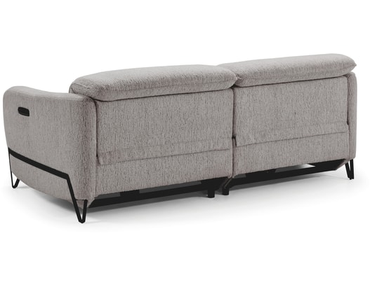 CONCEPT1 - Canapé tissu Amsterdam 3 places 2 relax électrique gris