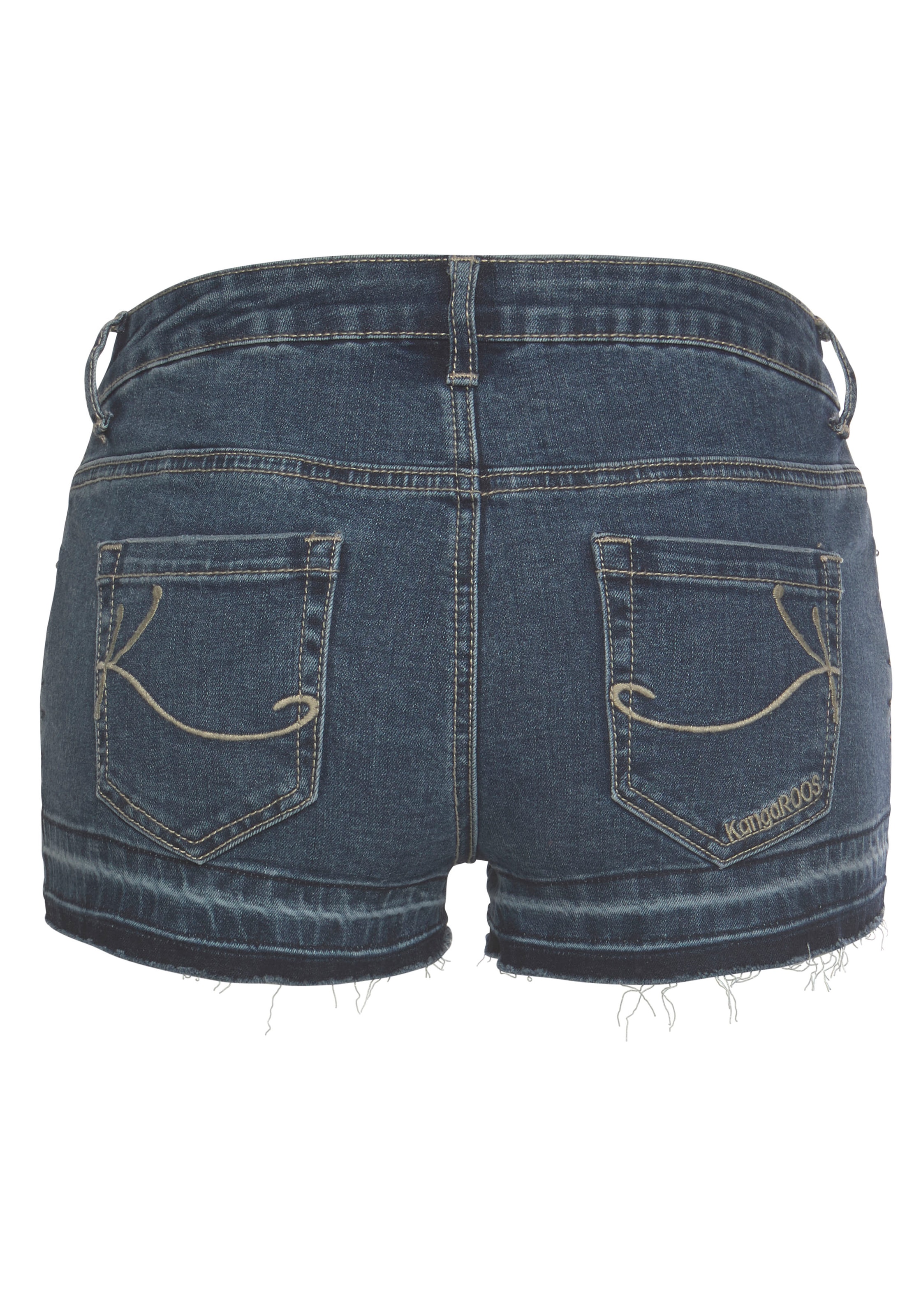 KangaROOS Jeansshorts , kurze Hose,  mit Destroyed-Effekten,  niedrige Leibhöhe