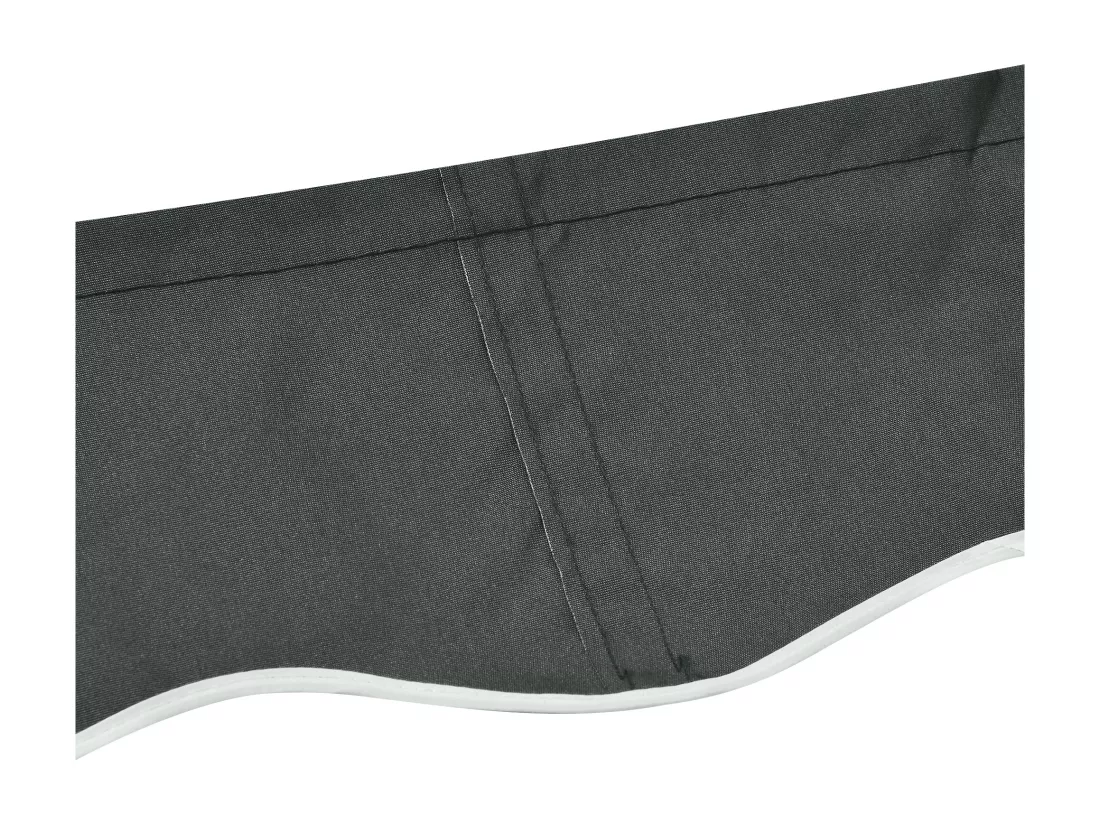 Toile de rechange store banne - lambrequin vagues douces - polyester haute densité 280 g/m² anti-UV dim. 3,82L x 2,4l (avancée) m gris