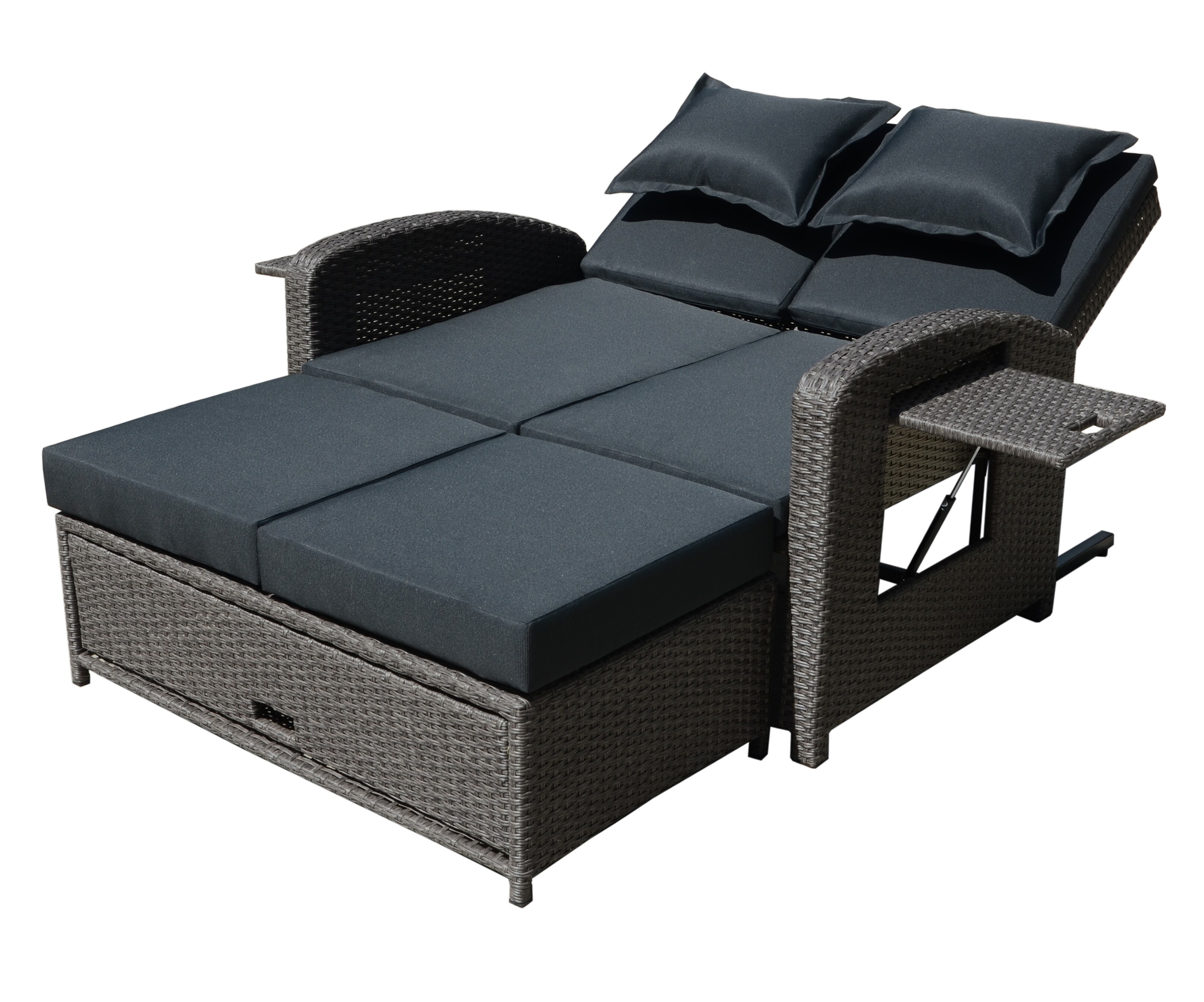 Garden Pleasure Funktionssofa NIZZA mit Auflage und Aufstelltischen