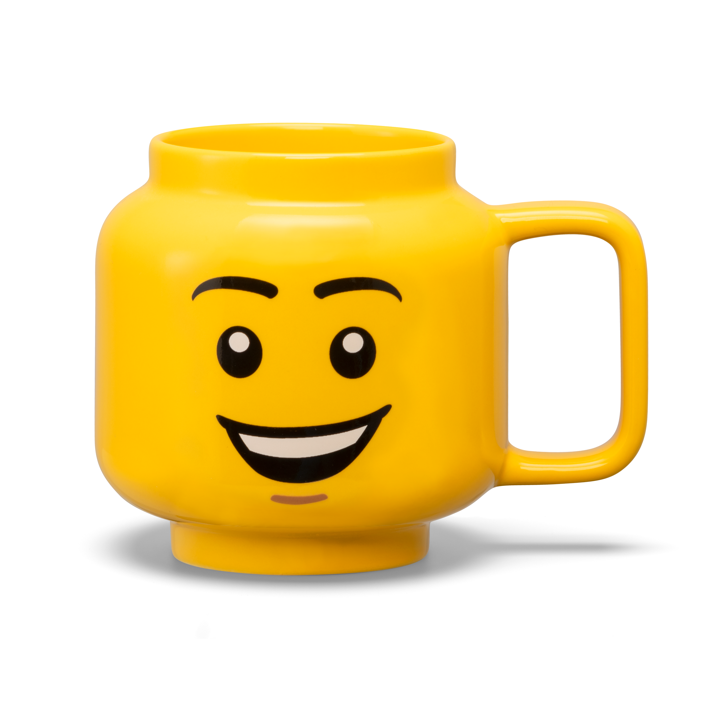 Caneca grande de cerâmica, com desenho de menino rindo, 5007877