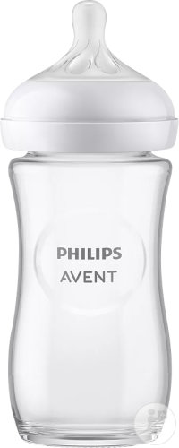 Philips Avent Natural Response Biberon En Verre 240ml +1 Mois Débit 3 1 Pièce (SCY933/01)