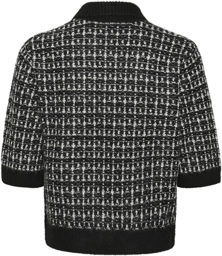 Kaffe KAbirte Cardigan Black/turtledove check knit
