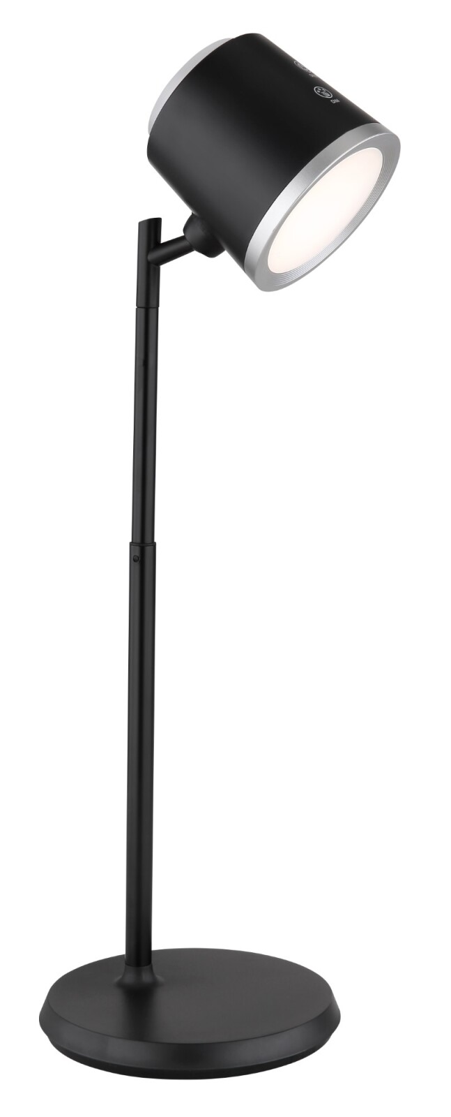 LED-Tischleuchte - schwarz matt - silber satiniert - 44,6 cm