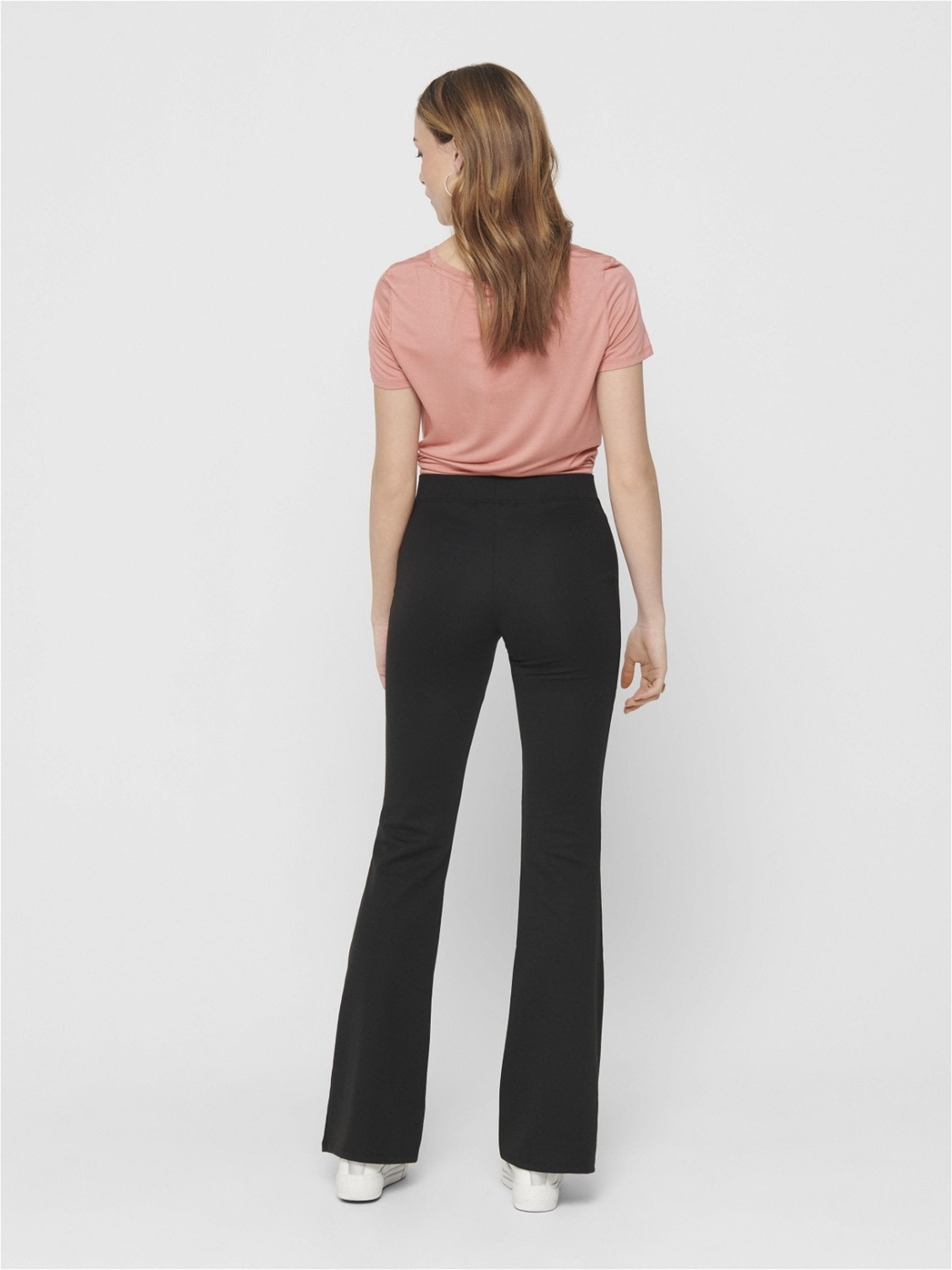 ONLY Jerseyhose »ONLFEVER – Jerseyhose mit Stretch und ausgestelltem Bein«  skinny fit, casual, Jersey, Polyester, ohne Ausschnitt
