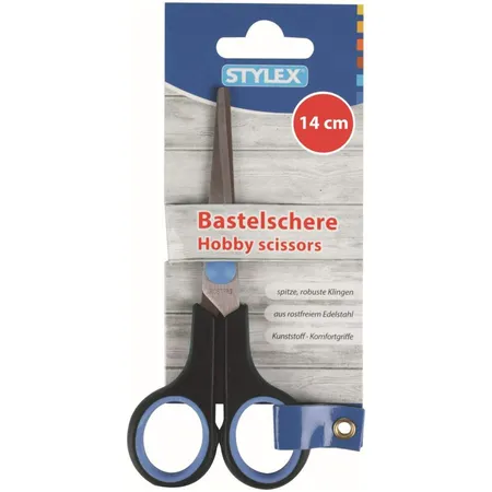 Stylex Basteschere spitz mit Kunststoff-Komfortgriff, aus Edelstahl, 1 Stück, sortiert