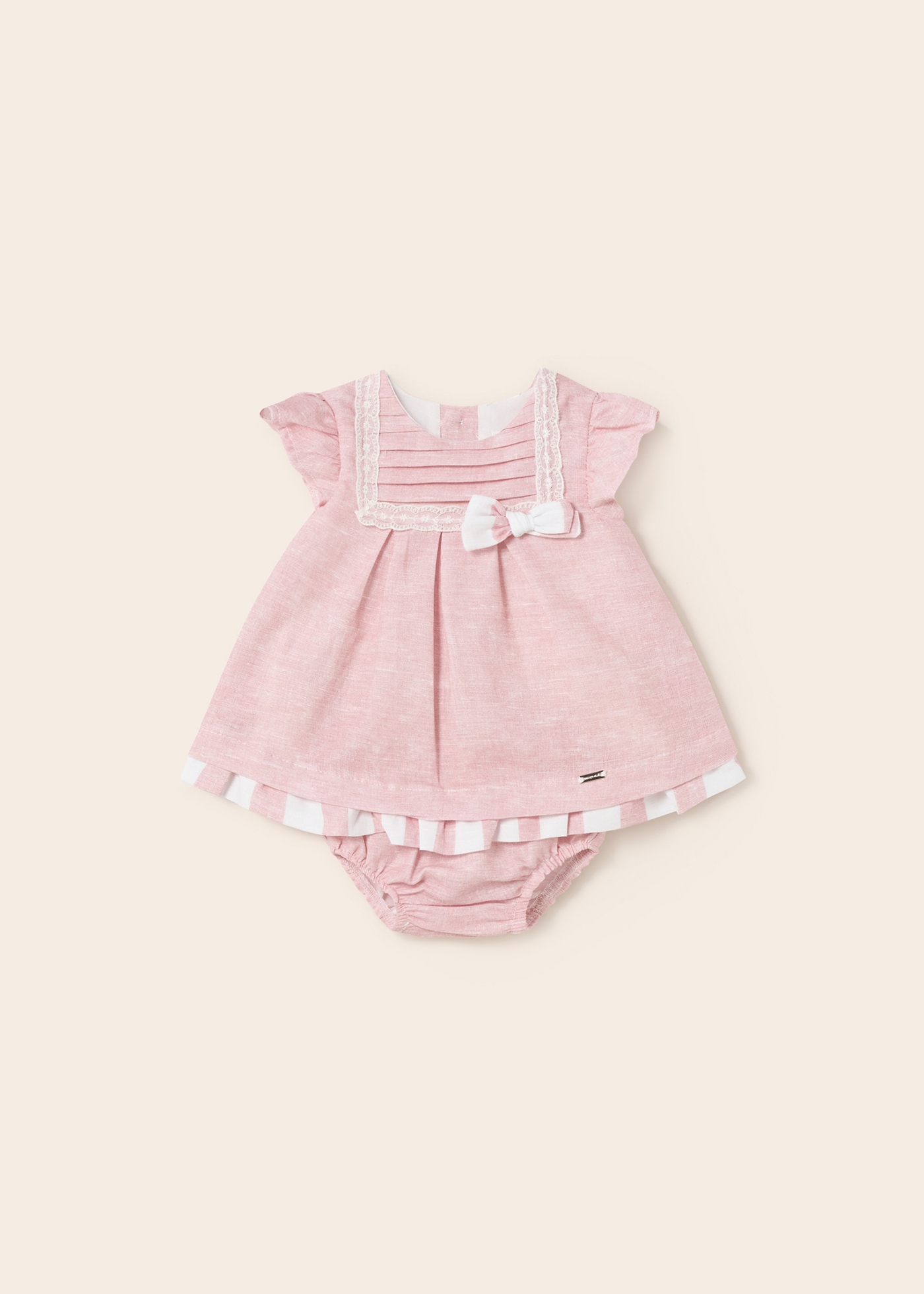 Vestido de linho com capa para fralda para recém-nascido