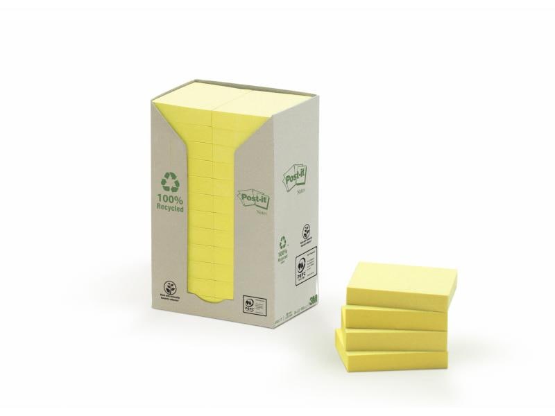Post-it Notizzettel Post-it Recycling Notes 3.8 cm x 5.1 cm Post-it Haftnotizen Green Notes Gelb