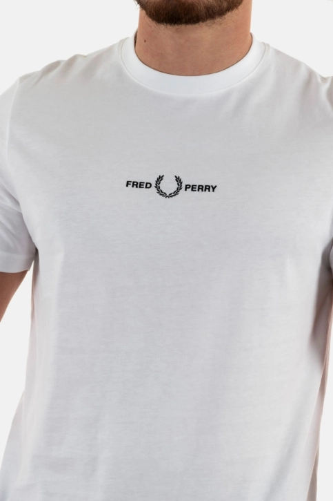 Tee shirt fred perry embroidered 100 white