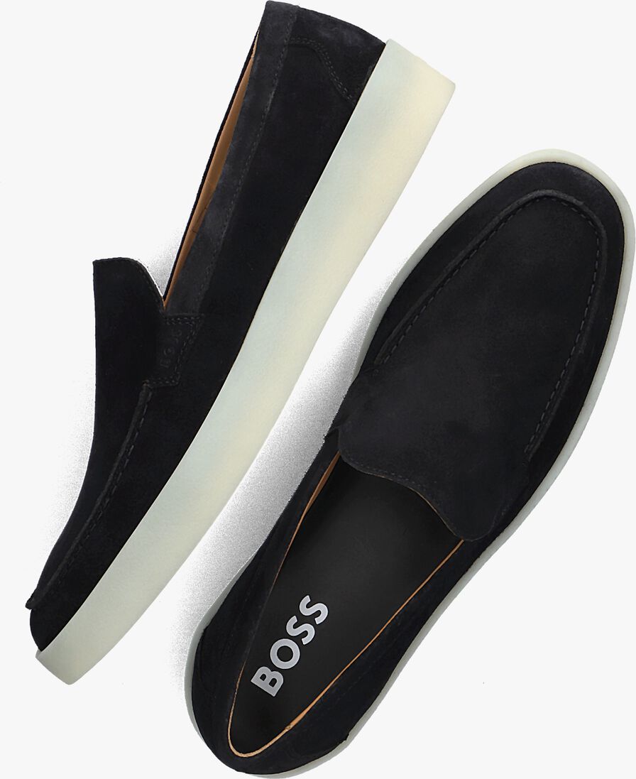 BOSS blauwe boss instappers clay loafer