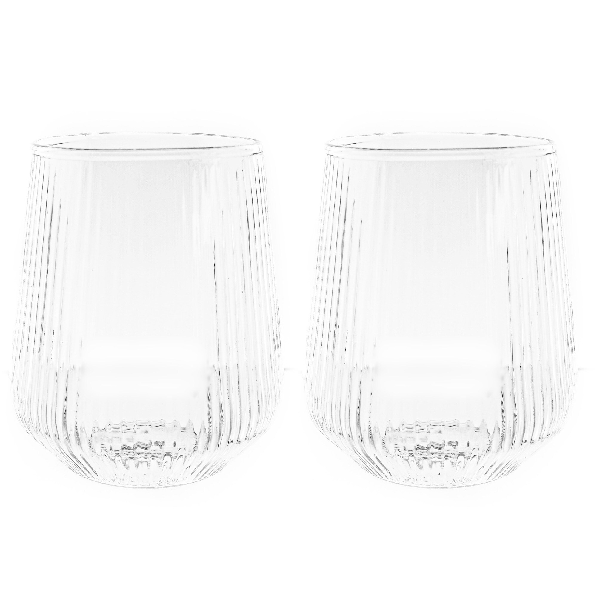 Gläser Trinkgläser Set geriffeltt 430ml