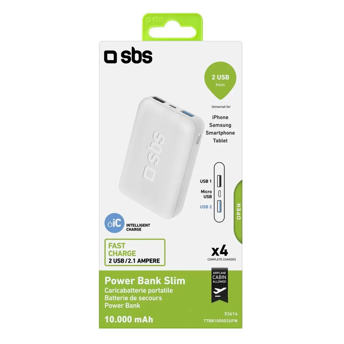 Powerbank SBS Extra Slim mit 10000 mAh