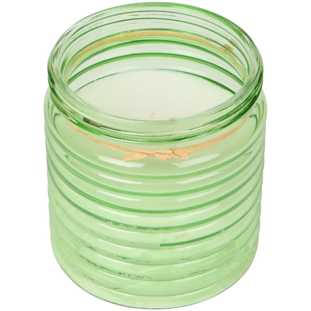Bougie à la citronnelle dans pot en verre