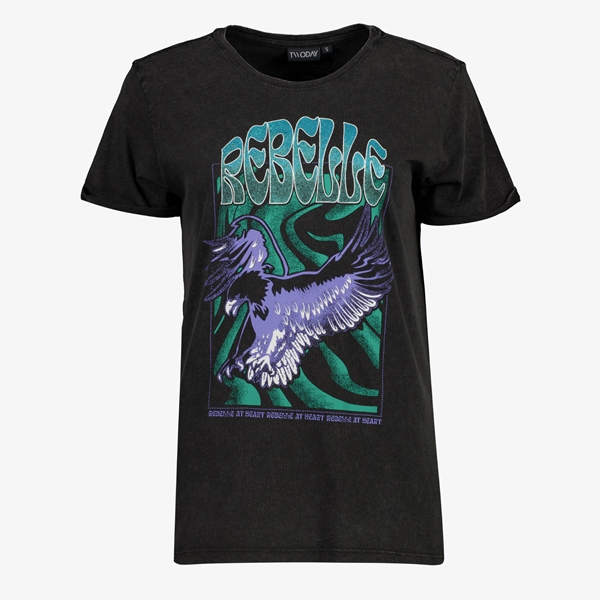 TwoDay dames T-shirt zwart met adelaar