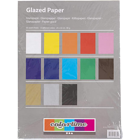 Creotime glanspapir 24x32 cm - flere farver