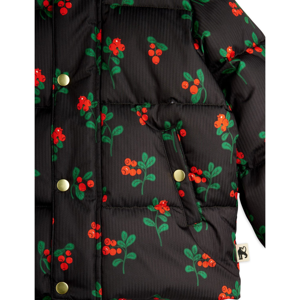 Køb Mini Rodini Black Lingonberries AOP Hooded Puffer