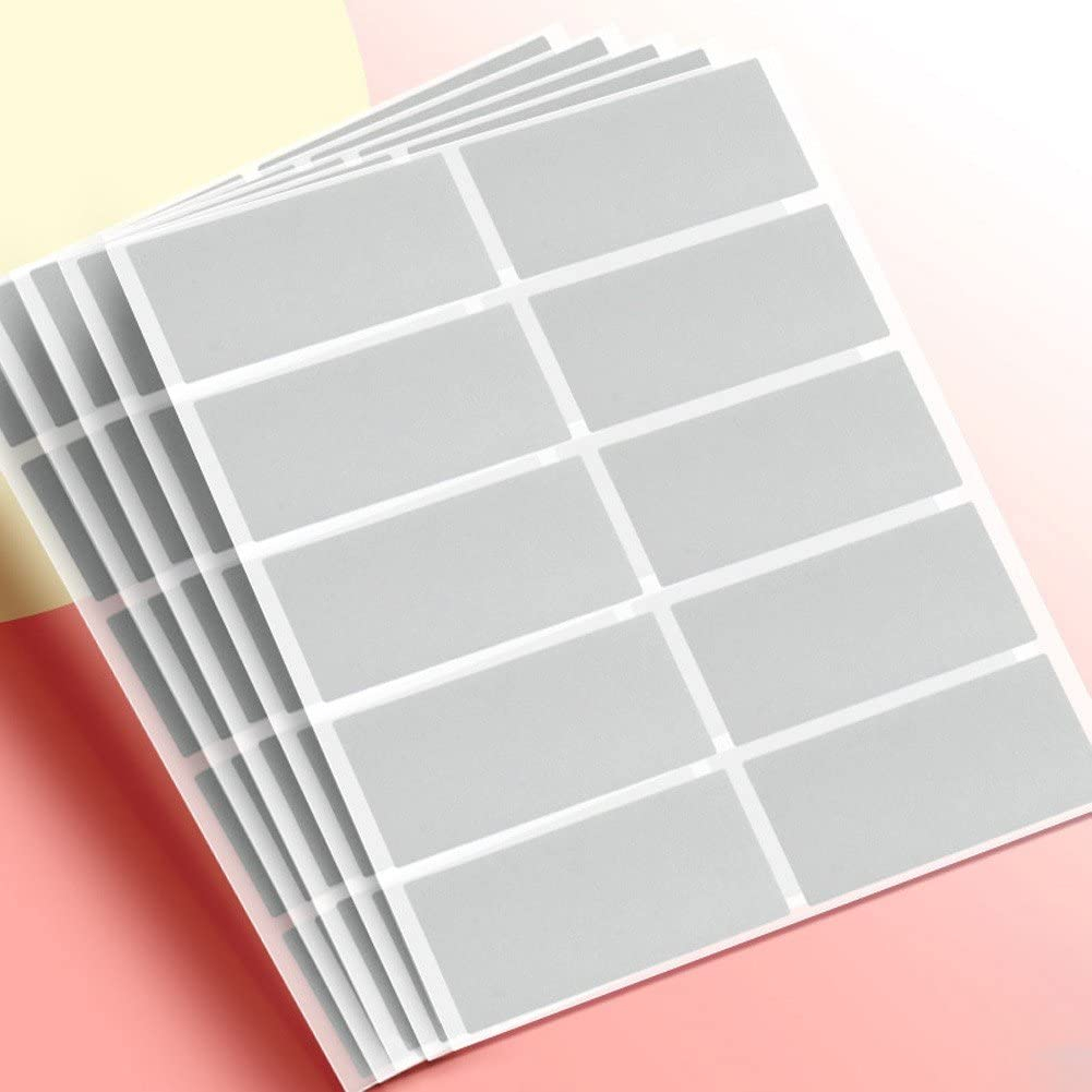 (100er Set) 65x25mm Aufkleber DIY Rubbel Sticker Selbstklebende Scratch Etiketten - Silber