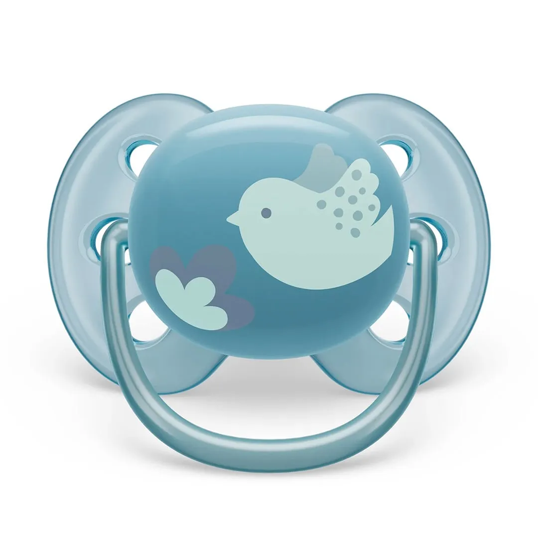 Philips Avent Suce Ultra Douce 6-18 mois Colombe Bleue  Feuille Argentée (2)