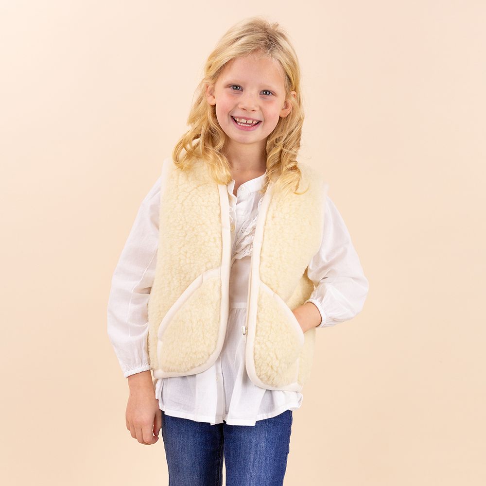 Moonrise kids wollen vestje met rits beige